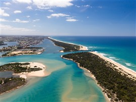 Aerial view of Lakes Entrance